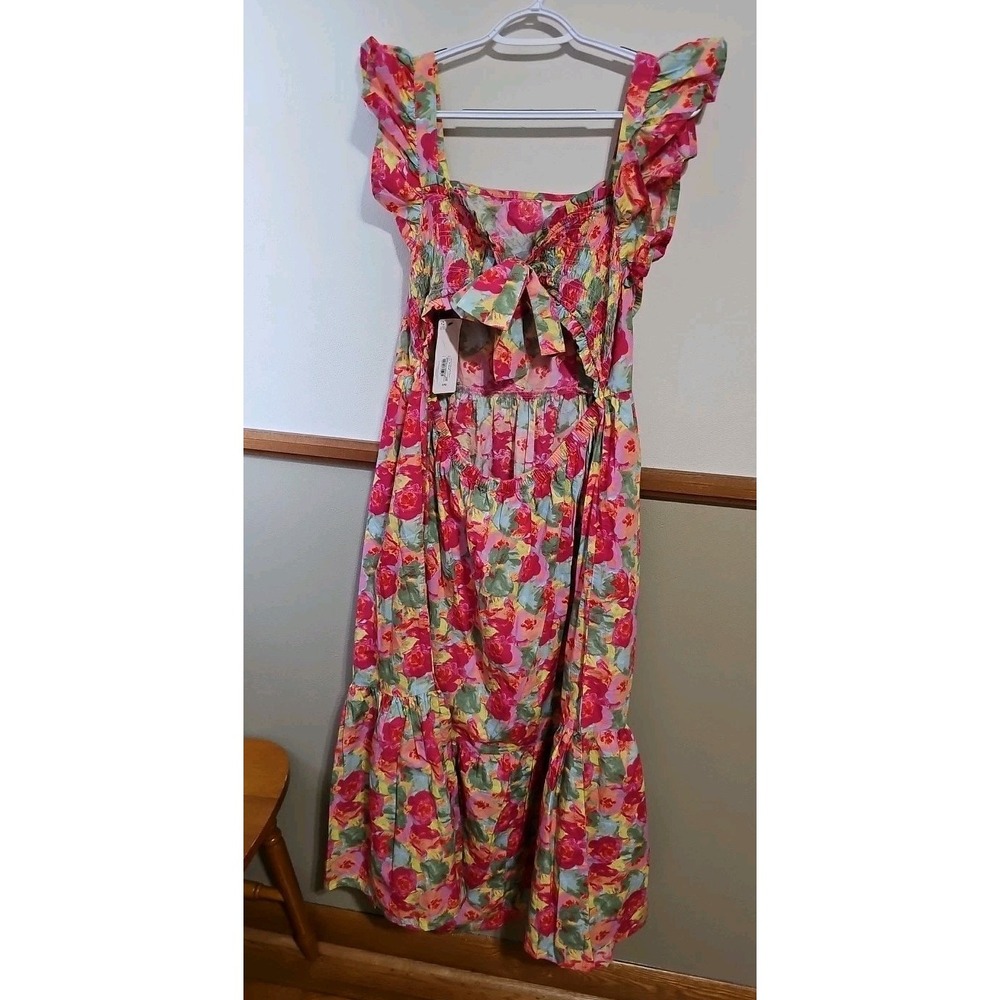 Peyton & Parker Women's Sz. XL Floral Midi Open Back Dress NWT - Picture 4 of 6
